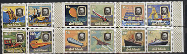Кук, 1979, Р.Хилл 100 лет смерти, Транспорт, Почта, 12 марок ( без полей)